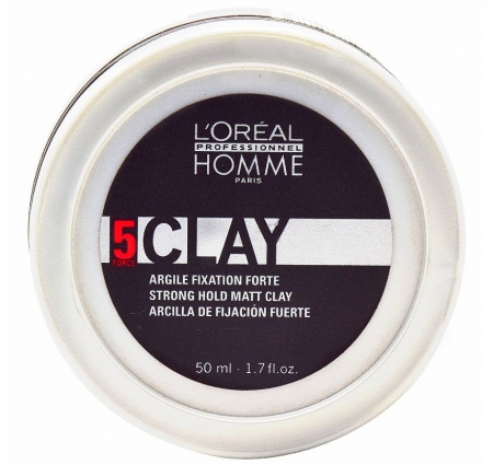 L'Oreal Professionnel Homme Force 5 Clay-Strong Hold Matt Clay L'Oreal Professionnel Homme Force 5 Clay-Strong Hold Matt Clay