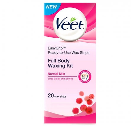 Veet Full Body Waxing Kit Wax Strips-Normal Skin
